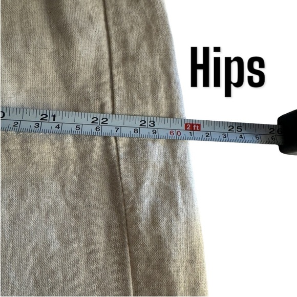 NWT Liz Claiborne Linen Cotton Blend Pants Flax cream beige women’s large - Picture 7 of 9